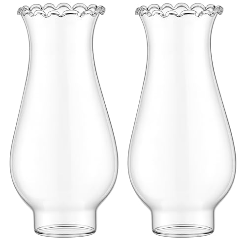 Lewtemi 2 Pcs 1 1/4 Inch Base Tiny Oil Lamp Chimney Kerosene Lamps Shade Oil Lamp Glass Replacement for Miniature Kerosene Lamps(Stylish) - style: Stylish