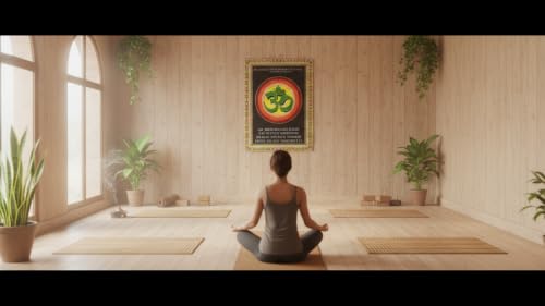 Om/Aum Cotton Batik Wall Hanging Painting Yoga : Size 43"x30" Inches - color: Aum/ Om