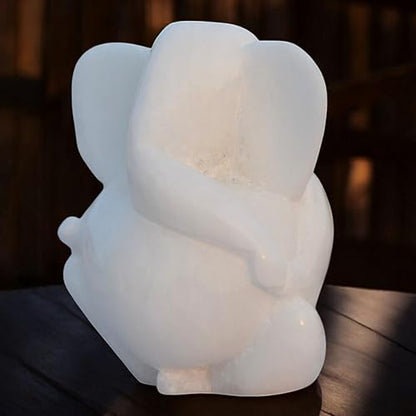 Lord Ganesh Ganesha Statue Idol Murti Sculpture - White Marble Ganesh 3" inch - Ganesh Idol for Car | Home Decor | Temple Gift | Office Table | Birthday, Wedding, Hindu God Idol