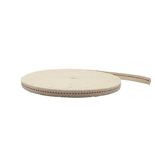 Light of Mine - 3/8" Inch 33' Foot, 100% Cotton Flat Wick for Paraffin Oil, Kerosene Based Lanterns, and Oil Lamps with Genuine Red Stitch (3/8" - 33' Roll) - size: 3/8" 33 foot - 1 Pack
