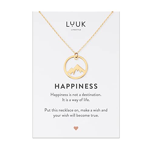 LUUK LIFESTYLE Dainty Stainless Steel Pendant Necklaces Silver Gold Rose - color: Gold, size: Summit