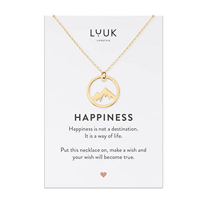 LUUK LIFESTYLE Dainty Stainless Steel Pendant Necklaces Silver Gold Rose - color: Gold, size: Summit