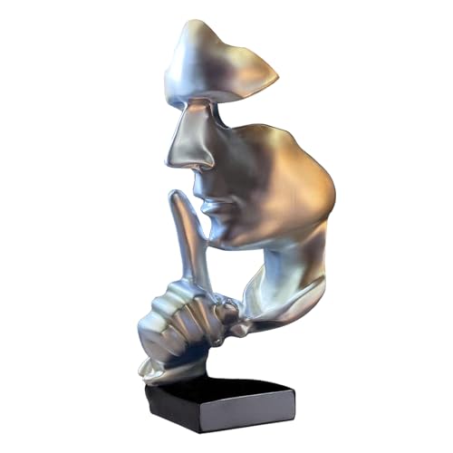 aboxoo Abstract Statues Silence is Gold Decorative Objects (Large Silver) - color: Silver, size: Large