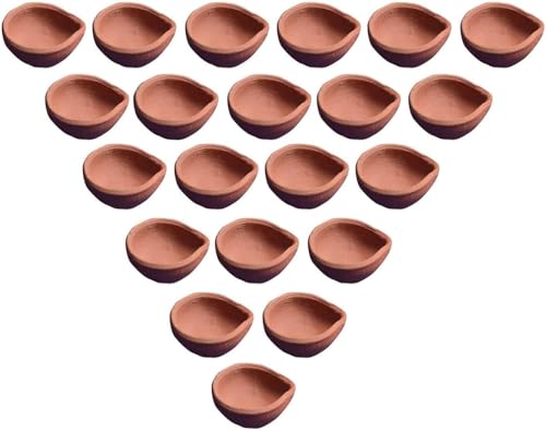 Traditional Handmade Mitti Diya Set – Natural Terracotta Earthenware Oil Lamps for Diwali Decoration, Lakshmi Puja, Spiritual Worship, Festivals & Religious Celebrations (Pack of 12)