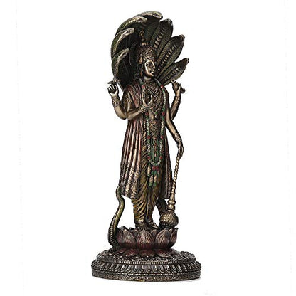 Veronese Design Hindu God Shesha Vishnu Figurine Statue, 12.5 Inch