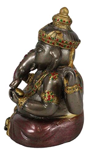 Ebros Gift Eastern Enlightenment Meditating Hindu God Ganesha Altar Decor Figurine Ganesh Ganapati Hinduism Statue Remover of Obstacles As Spiritual Sculpture in Bronze Color Finish