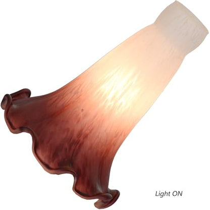 Bieye LS101S Lily Flower Blown Glass Lampshade (White Amaranth, Opening I.D. 0.87" x O.D. 1") - color: White Amaranth, size: Small I.D. 0.87" x O.D. 1"