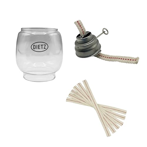 Light of Mine - Dietz #76 Original Lantern with Replacement Wick Strips (#76 Replacement Globe, Burner, Wick) - style: #76 Replacement Globe, Burner, Wick