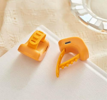 Rechargeable Silent Finger Counter 6 Channels Digital Tasbih Tally Clicker with LED for Prayer Knitting Sports Gift - color: Yellow X