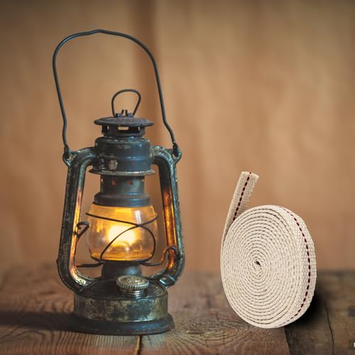 1 Roll/6.5 Feet Flat Oil Lamp Wick, 1/2 Inches Cotton Wick Replacement for Kerosene Burner, Lantern, Lamps (1, 1/2 inch) - size: 1/2 inch