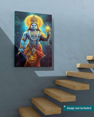 ZAYVIA Radha Krishna Wall Painting For Wall Decoration Canvas Wall Painting For Home Decor, Living Room, Bedroom, Office Hotel (22x34 inch CH-KR12)