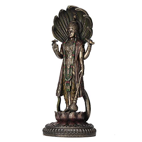Veronese Design Hindu God Shesha Vishnu Figurine Statue, 12.5 Inch