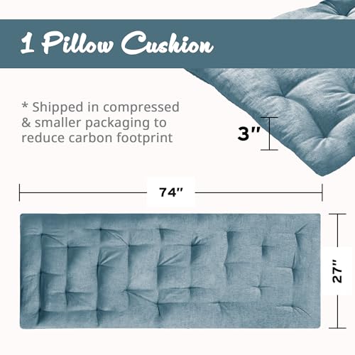 Intelligent Design Foldable Lightweight Lounge Floor Pillow 27" x 74" Aqua - color: Aqua
