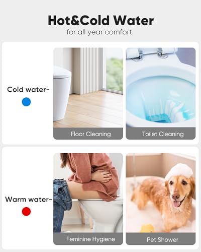 Arofa Hot and Cold Bidet Sprayer for Toilet, Warm Water Bidet Attachment - color: Stainless Steel(Hot&Cold), size: 1 Pack