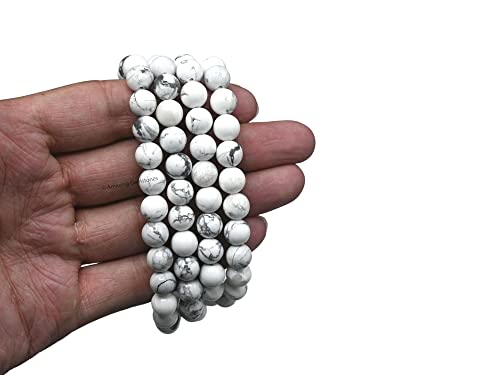 Amazing Gemstone Howlite Mala Beads - 108 Prayer Beads for Meditation and Mindfulness Practice, Handcrafted Mala Beads with Natural Gemstones for Spiritual Healing and Relaxation (Plain) - color: Howlite, style: Plain