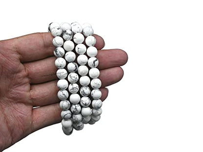 Amazing Gemstone Howlite Mala Beads - 108 Prayer Beads for Meditation and Mindfulness Practice, Handcrafted Mala Beads with Natural Gemstones for Spiritual Healing and Relaxation (Plain) - color: Howlite, style: Plain