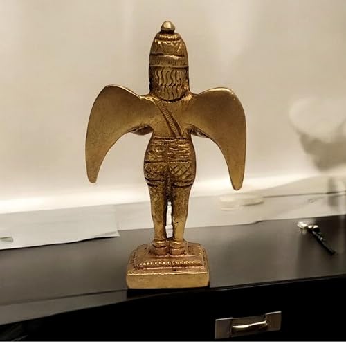Handcrafted Brass Garuda Statue – 3.25" Inch (130g) - Symbol of Strength and Devotion, Ideal for Home Temple, Pooja Room, or Gifting. Enhances Protection and Positivity in Your Spiritual Space.