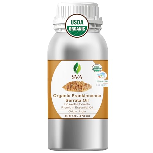SVA Organic Frankincense Essential Oil, Large Size, 16 Fl Oz (473 ml) - size: 16 Fl Oz (Pack of 1)