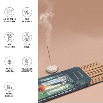 Folkulture Rose & Geranium Outdoor Incense Sticks with Holder -100 Stick - size: Pack of 100