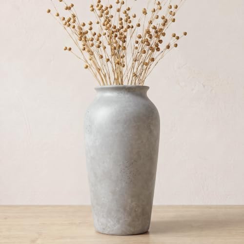 Large Handmade Retro Grey Ceramic Vase, Height 15.7 inches, Decorative Vase - color: 15.7"h-vintage Grey