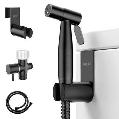 Arofa Handheld Bidet Sprayer, Bidet Attachment for Toilet, Matte Black - color: Black, size: 1 Pack