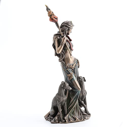 Veronese Design 13 3/8" Tall Cold Cast Resin Antique Bronze Finish Hecate Greek Goddess of Magic with Her Hounds Statue Figurine - color: Bronze, size: Large