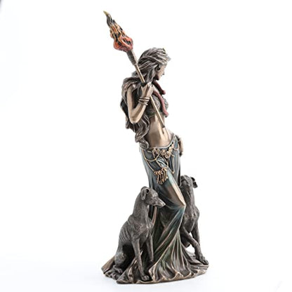 Veronese Design 13 3/8" Tall Cold Cast Resin Antique Bronze Finish Hecate Greek Goddess of Magic with Her Hounds Statue Figurine - color: Bronze, size: Large