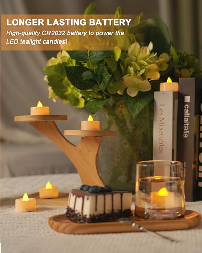 BEICHI Flameless Candles, 24Pack Battery Operated Candle, LED Tea Lights Candles Battery Operated, Flickering Fake Votives for Wedding Halloween Christmas Diwali- Warm Yellow - color: Warm Yellow Light, White Shell, size: 24-Pack