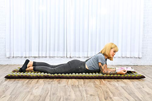 Leewadee Thai Roll Mat 75 x 28 inches Kapok Firm - color: Sf20 - Brown, Green, size: M: 75x28"