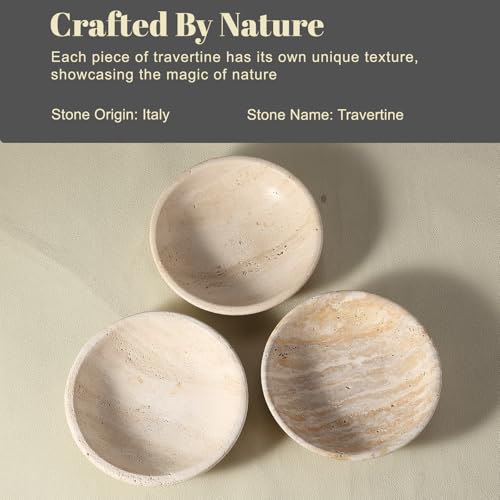 Koville Natural Travertine Incense Holder, Incense Holder for Sticks with 9 Holes, Handmade Incense Burner Ash Catcher for Meditation Yoga SPA, Balsam Fir/Palo Santo/Sage/Cone Incense Holder(Beige) - color: D=150-travertine