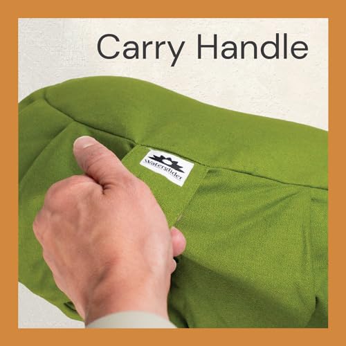 Meditation Cushion (Avocado) Crescent, Buckwheat Husk Filled, Floor Pillow or Cushions, Yoga Seat, Zafu, Made in The USA - color: Avocado