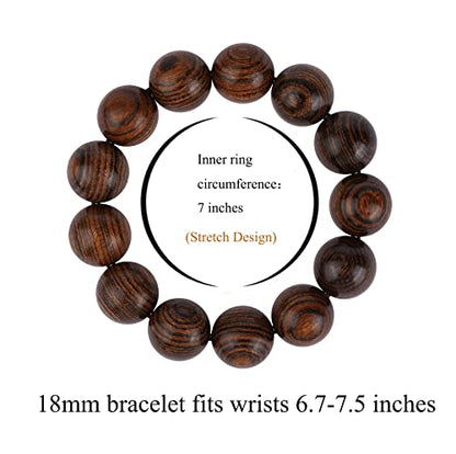 Prayer Bead bracelet Mala Beaded Bracelets for Men Women 12/15MM … - color: 18mm 13 beads Tiger skin