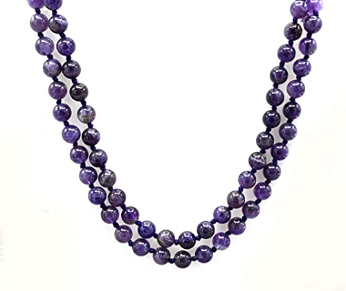 Amazing Gemstone Amethyst Mala - Knotted - color: Amethyst, style: Knotted