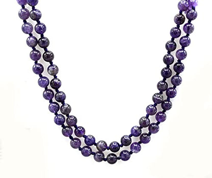 Amazing Gemstone Amethyst Mala - Knotted - color: Amethyst, style: Knotted
