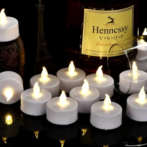 Battery Operated LED Tea Lights Flameless Flickering Candles 12PACK - color: Warm White, size: 12pack