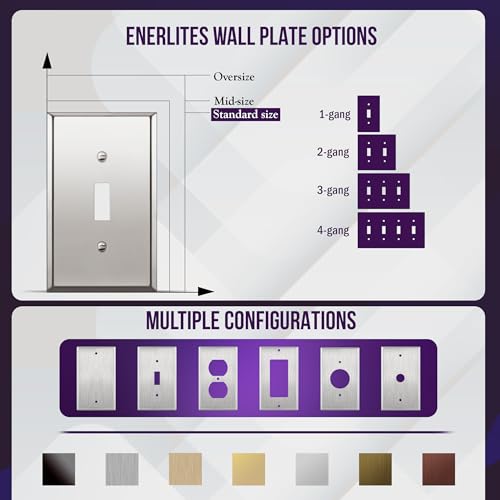 ENERLITES Toggle Switch Metal Wall Plate, 1-Gang, Polished Chrome, Silver - color: Polished Chrome, size: Standard Size