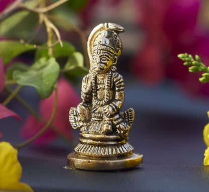 eSplanade Brass Lord Hanuman Idol Car Dashboard God Idol - 2.5" Inches Lord Balaji Murti for Desk Decor, Bajrangbali Statue, Hanuman Murti | Antique Decor Item | 100% Pure Brass, House Warming Gift - style: Bajrangbali