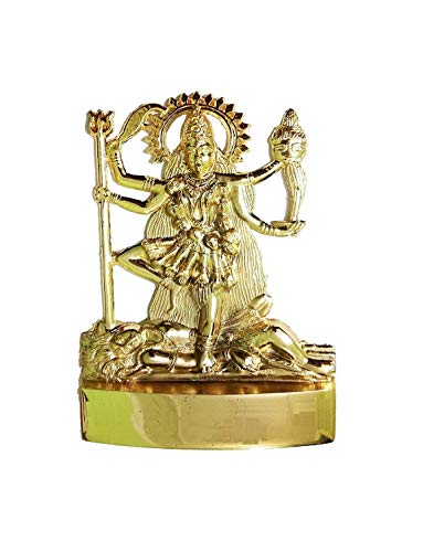 IS4A Ashtadhatu (Gold, Silver, Copper, Zinc, Lead, Tin, Iron & Mercury Mix Metal) God Idol (Statue, Murti) Diwali Puja Item, Mandir Decoration, for Astrological Benefits (Mahakali, Medium)