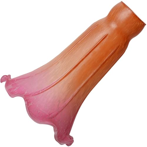 Bieye LS20 Lily Flower Blown Glass Lampshade (Orange Pink, Opening I.D. 1.26" x O.D. 1.5") - color: Orange Pink, size: Large I.D. 1.26" x O.D. 1.5"