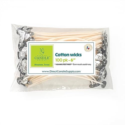 Direct Candle Supply 6 Pre Waxed Cotton Candle Wicks 100pk