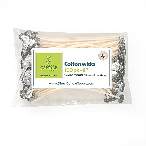 Direct Candle Supply 6 Pre Waxed Cotton Candle Wicks 100pk