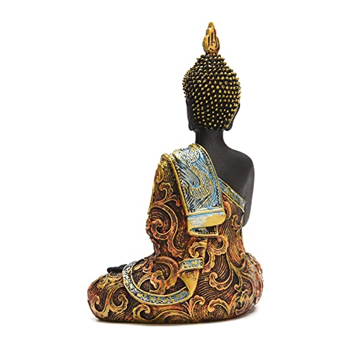 BRASSTAR Resin Thai Buddha Statue Feng Shui Buddha Sculpture Home Art Decor Luck Wealth Gift Collection TQGJPT420 - size: Medium