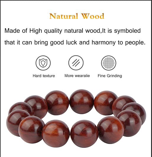 Prayer Bead bracelet Mala Beaded Bracelets for Men Women 12/15MM … - color: 18mm 13 beads Rosewood