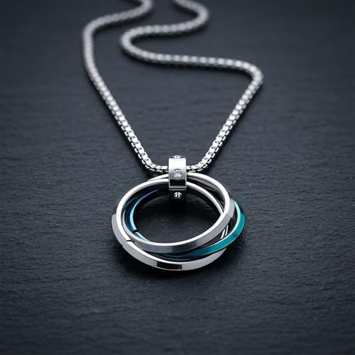 1" Stainless Steel Necklace Charms | Third Eye Vision | Peace Symbol | Finding Your Self | Yin & Yang | Moon Cat | Turtle Power | Flower of Life | | OM | Mystical Spiritual Protection, for Men & Women - style: Rings of Infinity