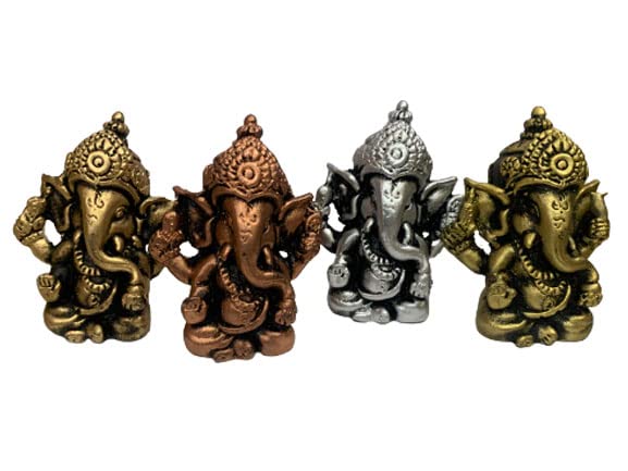 Satre Online and Marketing Lord Ganesha Statue Set of 4, Figurines of Ganesh Vinayak Idol Decorative Showpiece Home & Temple Decor House Warming Gift Decorative Showpiece