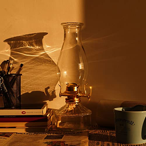 Oil Lamp Burner 2 Set, with Reduction Collar and Cotton Wick & 39 inch Wick, Replacement Parts for Kerosene or Vintage Lamps - Brass - style: Burner / 2PK