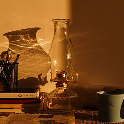 Oil Lamp Burner 2 Set, with Reduction Collar and Cotton Wick & 39 inch Wick, Replacement Parts for Kerosene or Vintage Lamps - Brass - style: Burner / 2PK