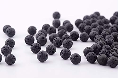 Natural Stone Beads 100pcs 6mm Black Lava Round Genuine Stone Beading Loose Gemstone Hole 1mm DIY Beads for Essential Oil Yoga Bracelet Necklace Earrings Jewelry Making (Black Lava Stone Beads,6mm) - color: Black Lava Stone Beads, size: 6mm