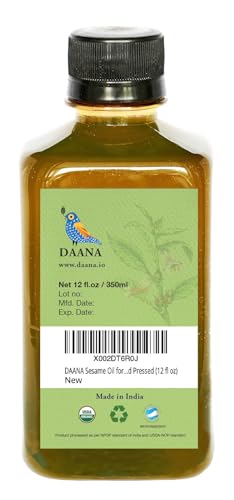 DAANA Sesame Oil for Skin: Certified USDA Organic, Extra Virgin, Cold Pressed (12 fl oz) - size: 12 Fl Oz (Pack of 1)