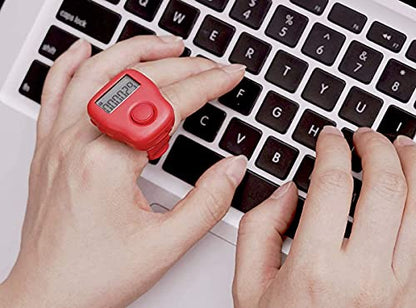 Rechargeable Silent Finger Counter 6 Channels Digital Tasbih Tally Clicker with LED for Prayer Knitting Sports Gift - color: White